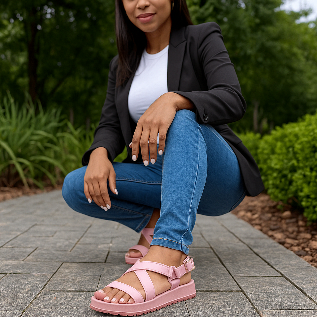 Sándalia Feminina de Couro