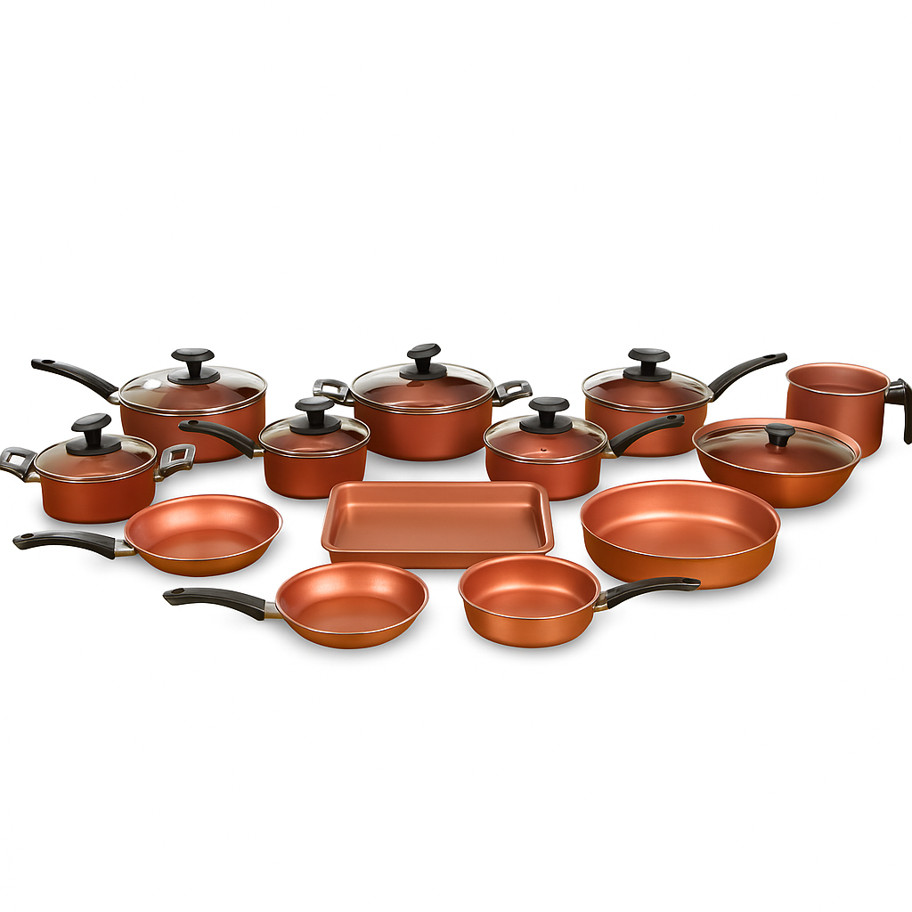 Kit de Panelas Revertido com Cerâmicas - 13 Peças.