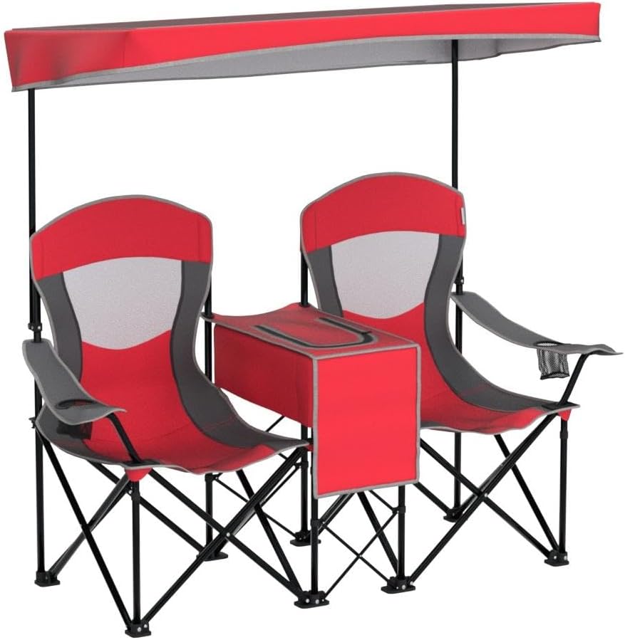 Cadeira Dupla Portátil para Praia e Camping | Leve, Dobrável e Confortável