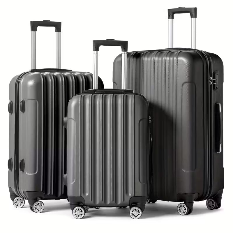 Kit 3 Malas de Viagem – 20″ 24″ 28″ Antirriscos e Leve