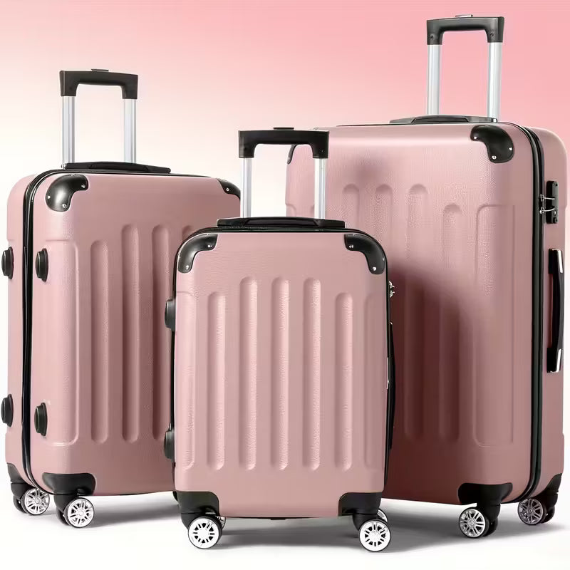 Kit 3 Malas de Viagem – 20″ 24″ 28″ Antirriscos e Leve