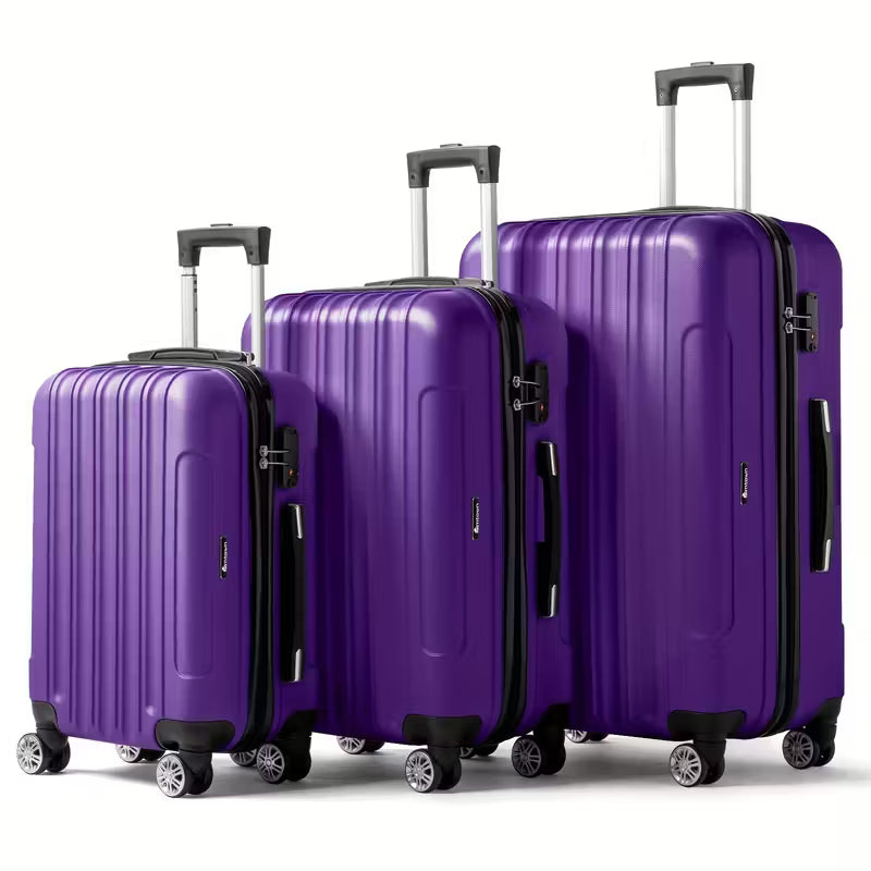 Kit 3 Malas de Viagem – 20″ 24″ 28″ Antirriscos e Leve