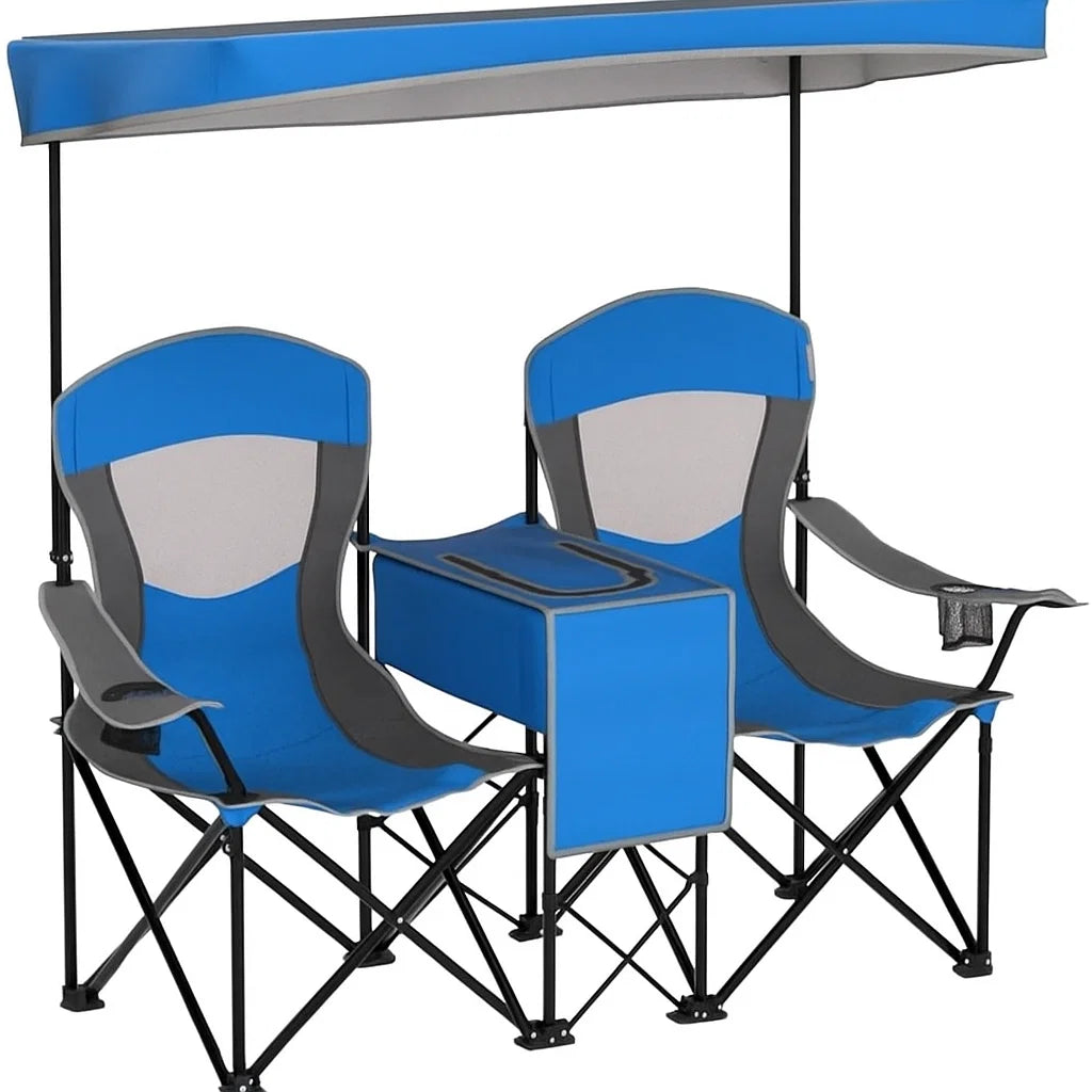 Cadeira Dupla Portátil para Praia e Camping | Leve, Dobrável e Confortável