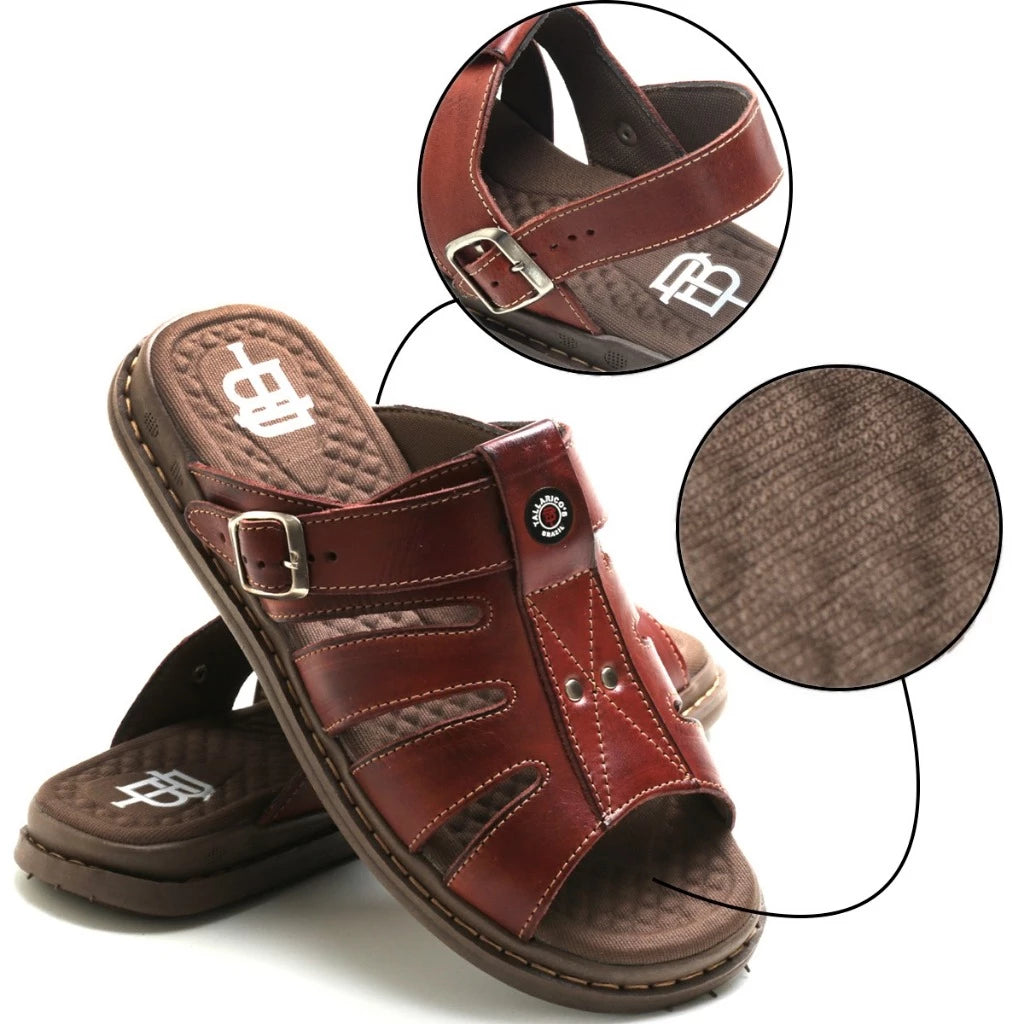 Sandália Masculina de Couro Legítimo