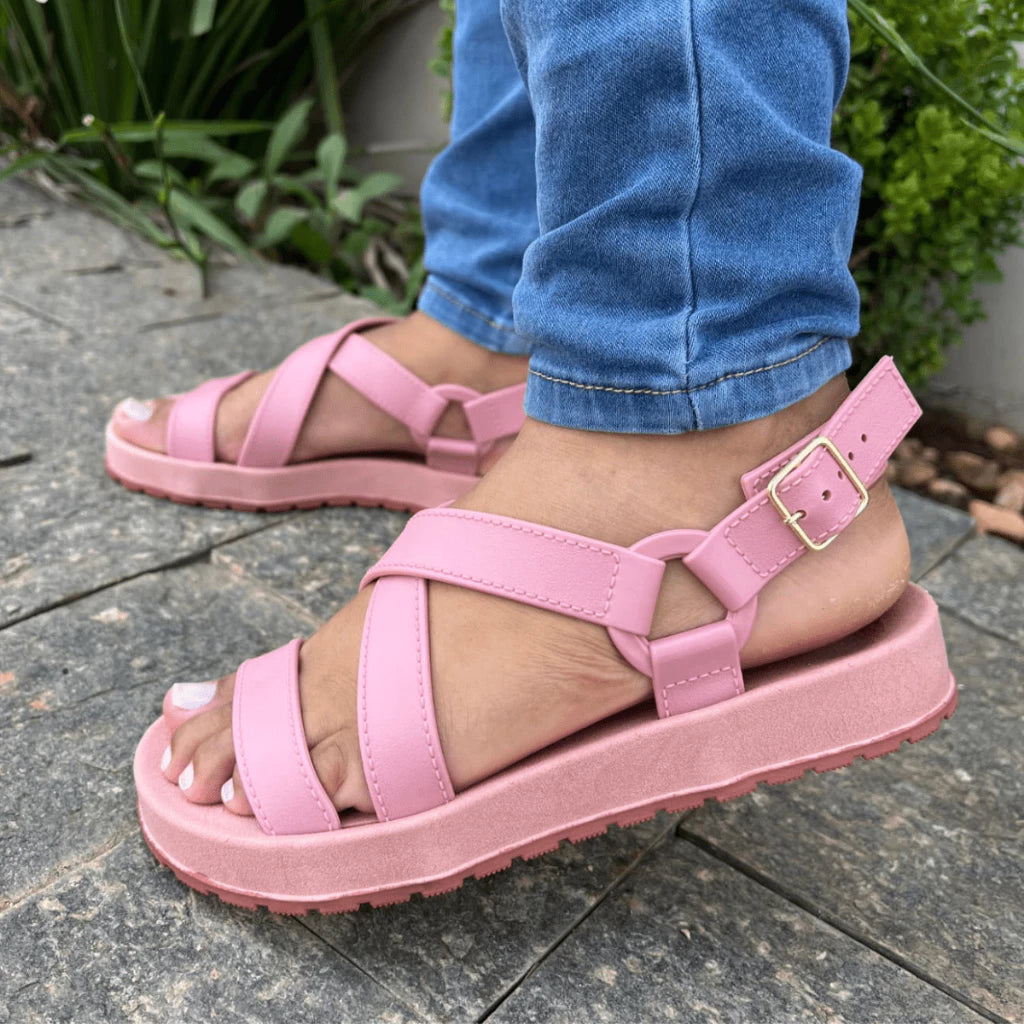 Sándalia Feminina de Couro