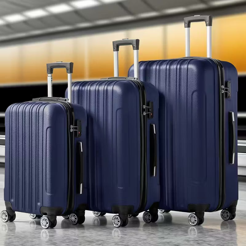 Kit 3 Malas de Viagem – 20″ 24″ 28″ Antirriscos e Leve
