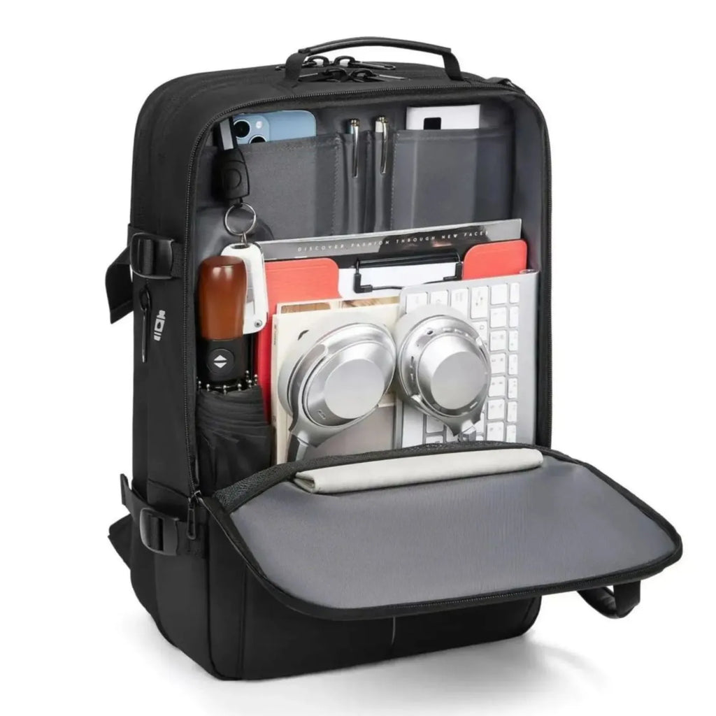 Mochila Multifuncional para Trabalho e Viagem com Compressão e Porta USB