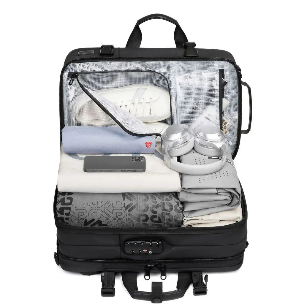 Mochila Multifuncional para Trabalho e Viagem com Compressão e Porta USB